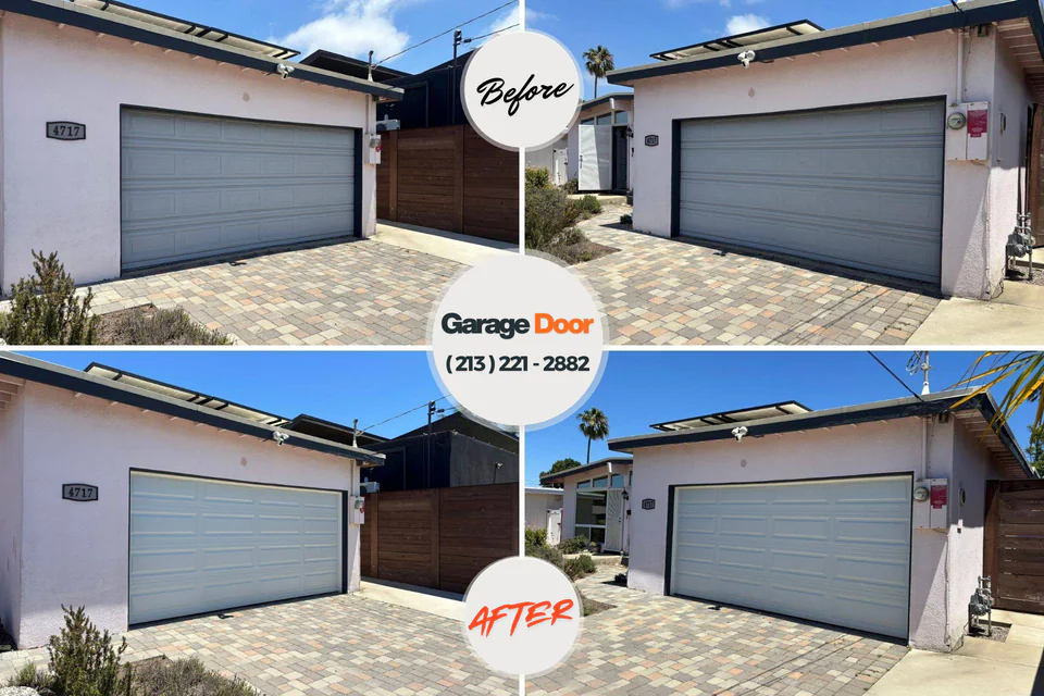 Before and after: garage door repair Traverse City, MI